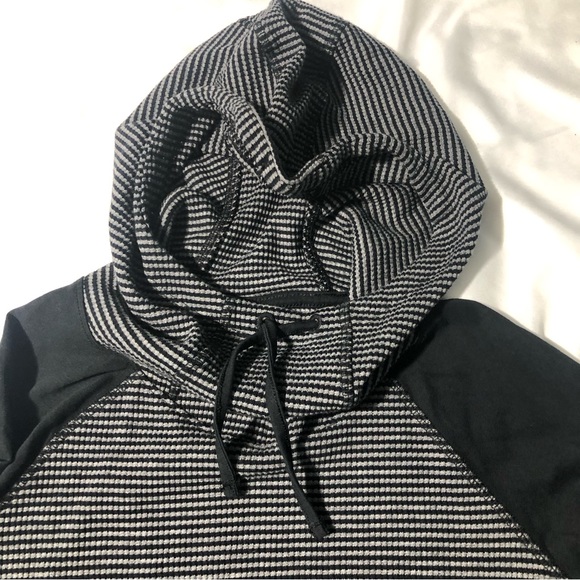 Columbia Waffle Knit Pullover Hoodie Black/Grey Size Small - Picture 3 of 10